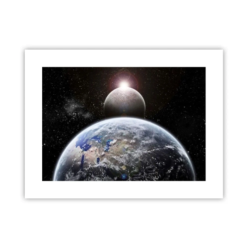 Poster - Weltraumlandschaft - Sonnenaufgang - 40x30 cm