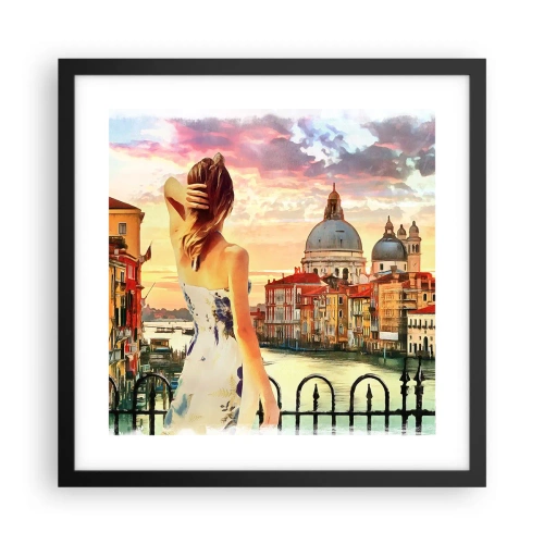 Poster in einem schwarzem Rahmen - Als Abenteuer nur in ... - 40x40 cm