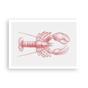 Poster - Zeichnung eines Hummers in einem roten Farbton - 100x70cm - Hummer, der Homers würdig ist - Moderne Wanddekoration für Wohnzimmer und Schlafzimmer ARTTOR