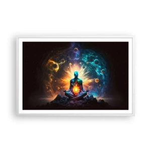 Poster in einem weißen Rahmen - Kosmischer Frieden - 91x61 cm