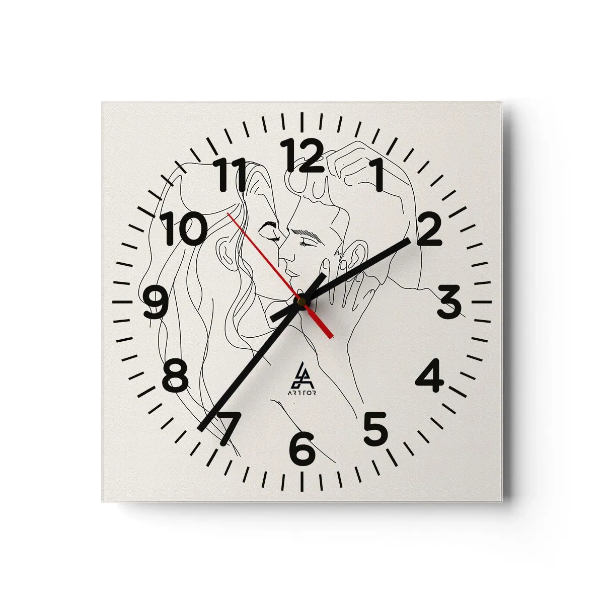 Wanduhr - Glasuhr - Verstrickt im Gefühl - 30x30 cm