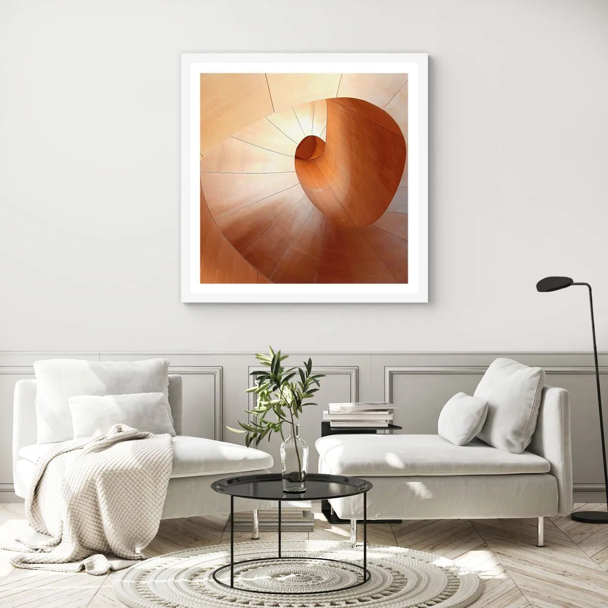 Poster in einem weißen Rahmen - Architektonische Serpentine - 50x50 cm