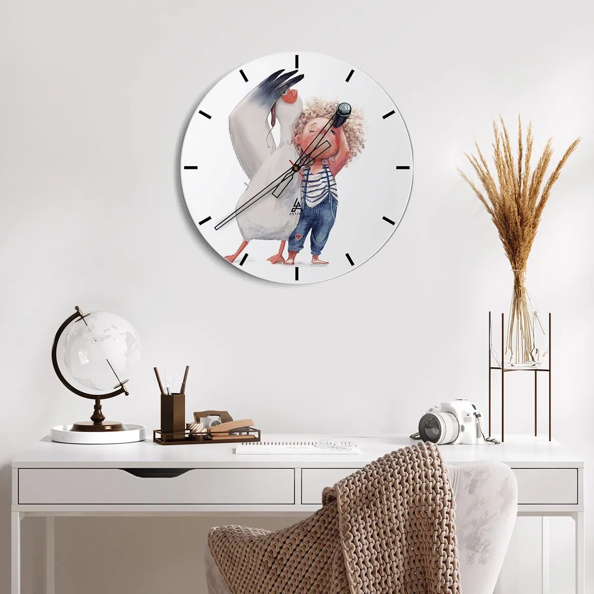 Wanduhr - Glasuhr - Toller Reiseplan - 30x30 cm