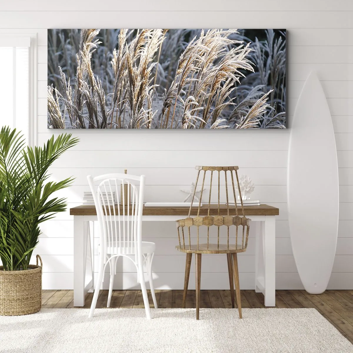 Bild auf Leinwand - Leinwandbild - Gekleidet mit Frost - 90x30 cm