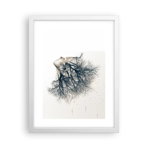 Poster in einem weißen Rahmen - Dem Rauschen der Bäume lauschen - 30x40 cm