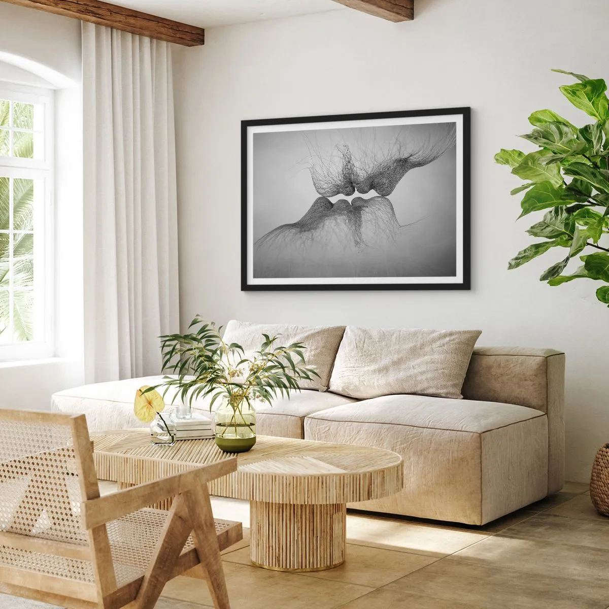 Poster in einem schwarzem Rahmen - Kuss des Windes - 40x30 cm