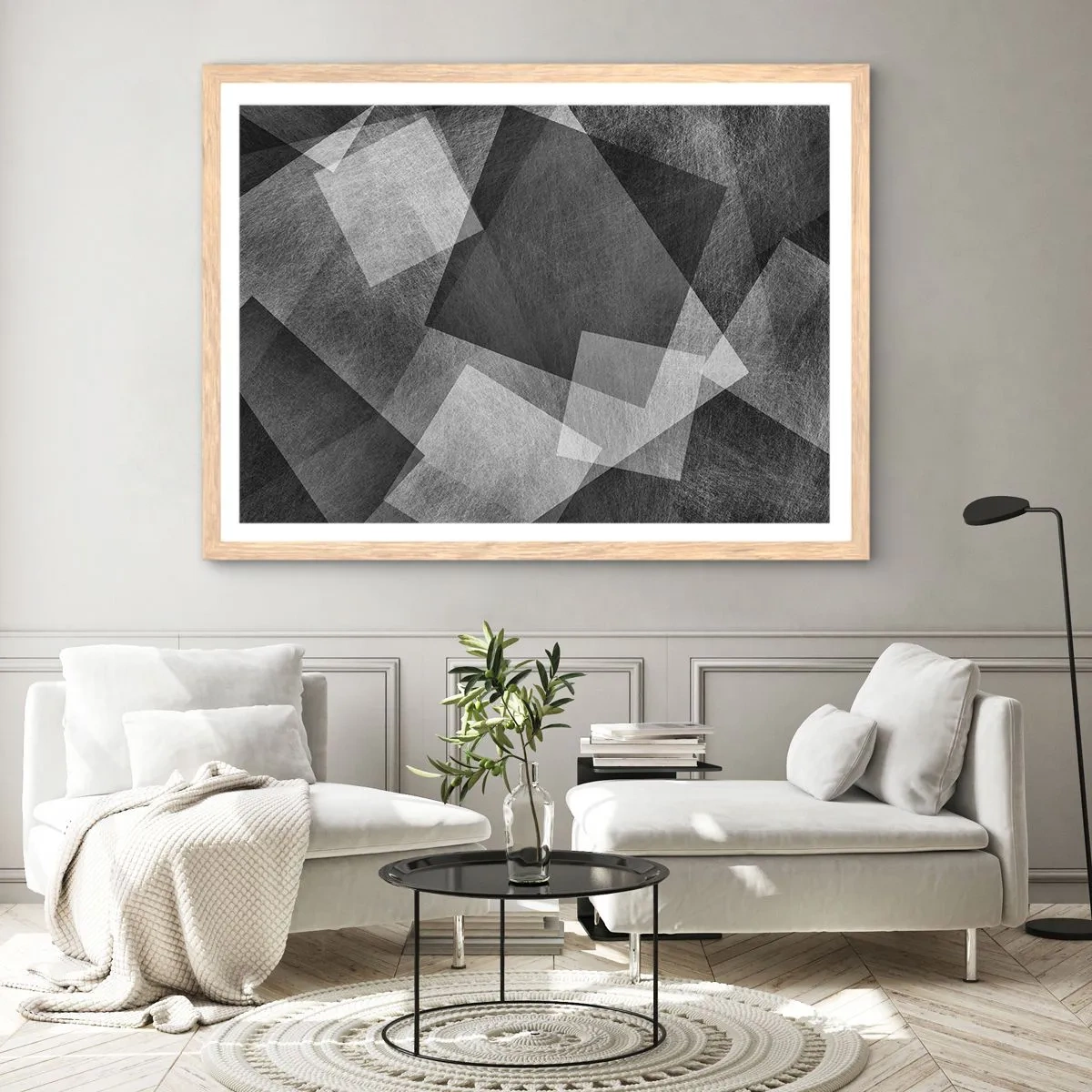 Poster in einem Rahmen aus heller Eiche - Das ewige Symbol für Beständigkeit und Ordnung - 50x40 cm