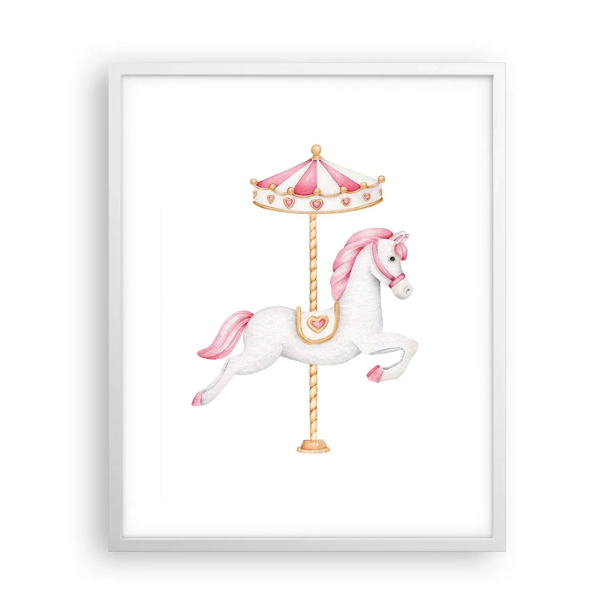 Poster in einem weißen Rahmen - Er legte los - 40x50 cm