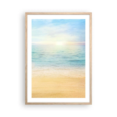 Poster in einem Rahmen aus heller Eiche - Großes Blau - 50x70 cm