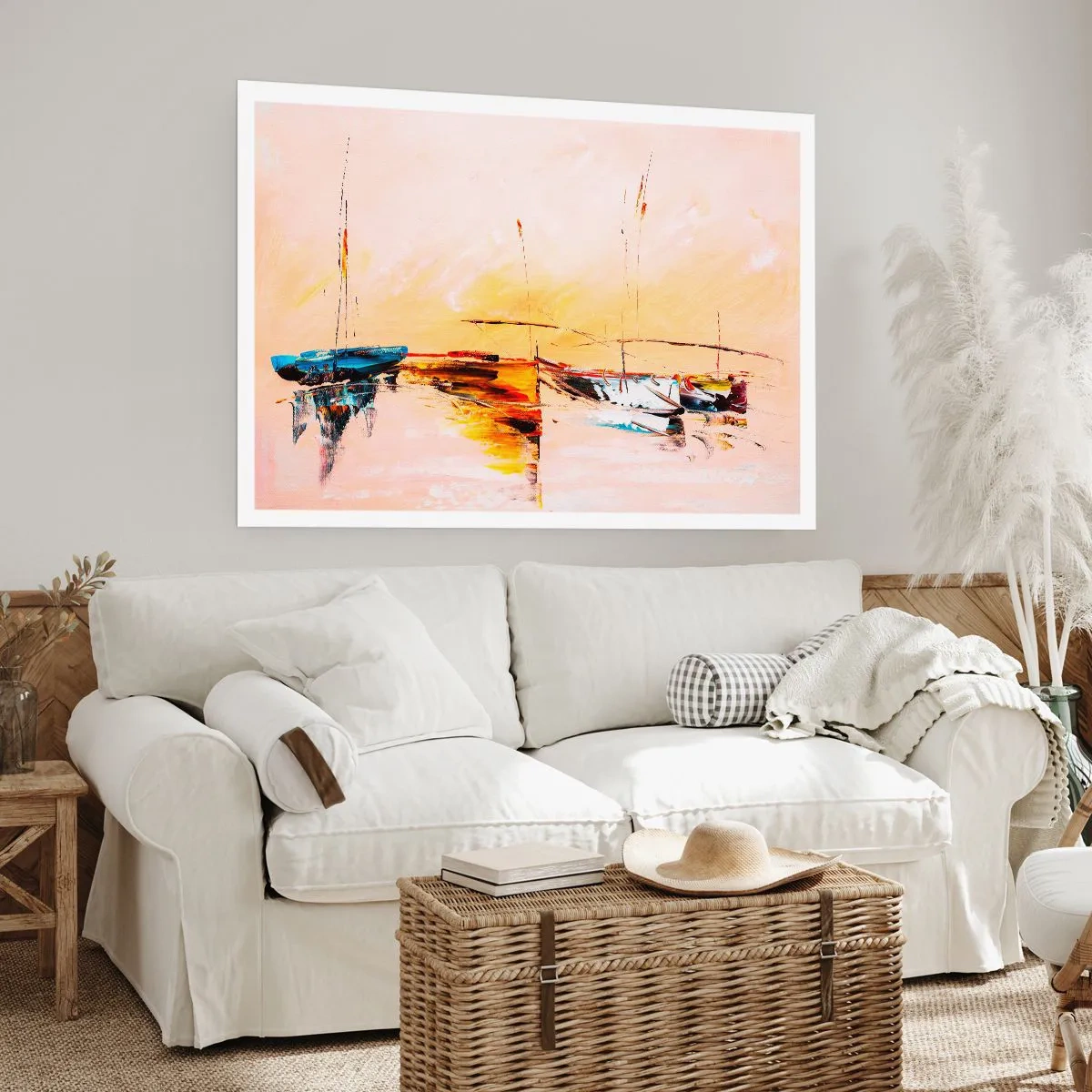 Poster - Abend im Yachthafen - 70x50 cm