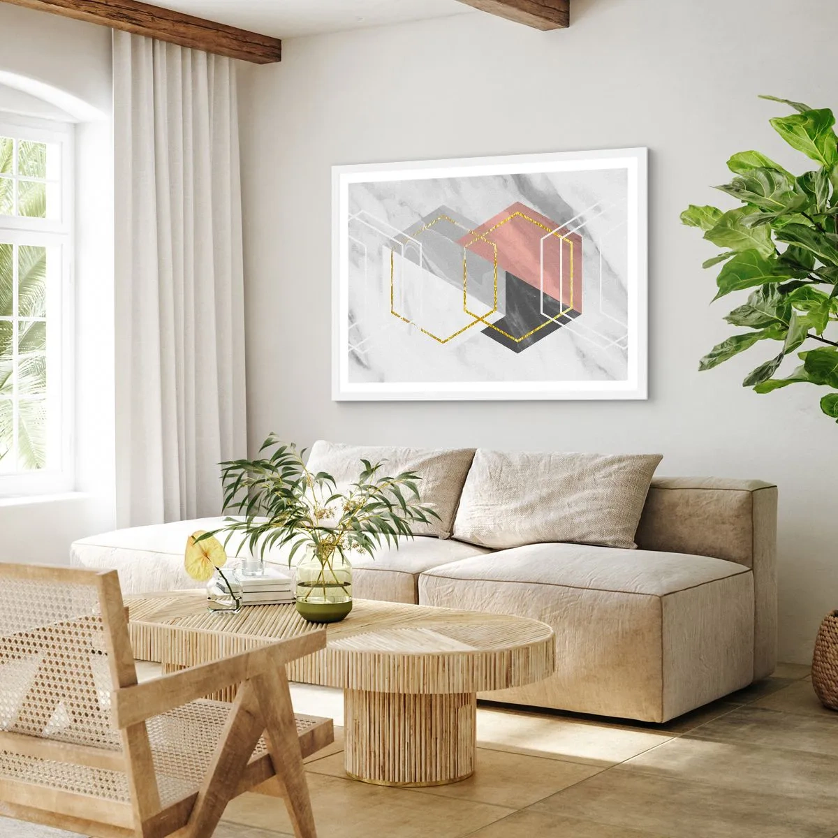 Poster in einem weißen Rahmen - Kettenkomposition - 91x61 cm