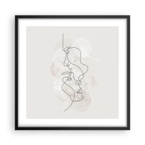 Poster in einem schwarzem Rahmen - Verstrickt in eine Umarmung - 50x50 cm