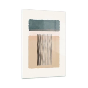 Glasbild - Bild auf glas - Geometrische Komposition mit Streifen und Farbblöcken - 50x70cm - Alles ist in Ordnung - Moderne Wanddekoration für Wohnzimmer und Schlafzimmer ARTTOR
