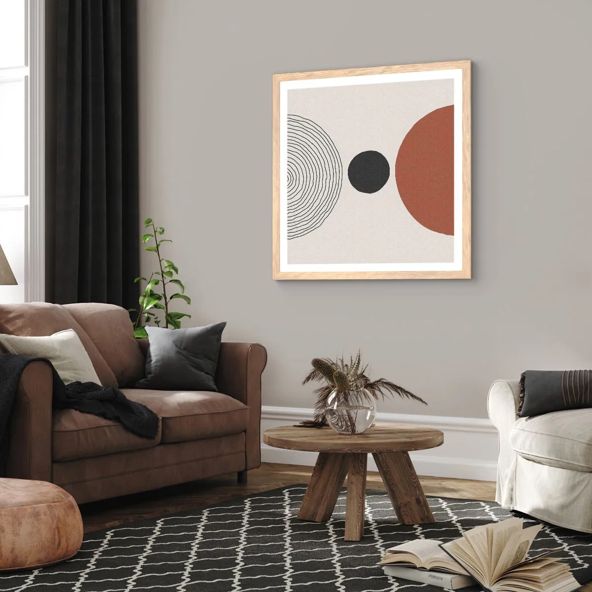 Poster in einem Rahmen aus heller Eiche - Das Zentrum der Aufmerksamkeit - 60x60 cm