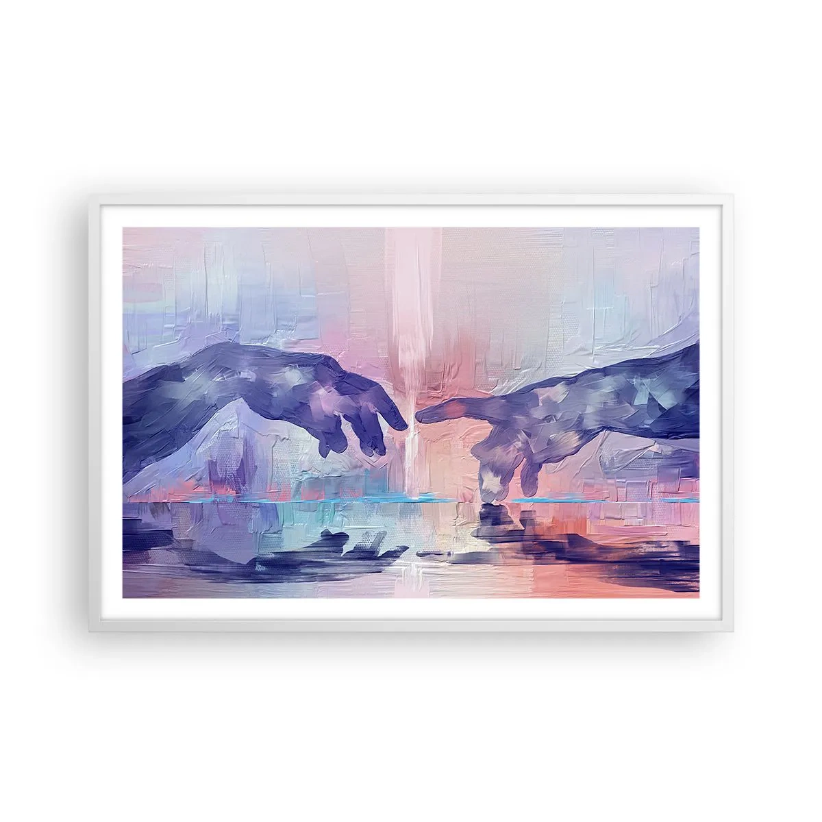 Poster in einem weißen Rahmen - Göttlicher Funke des Lebens - 91x61 cm