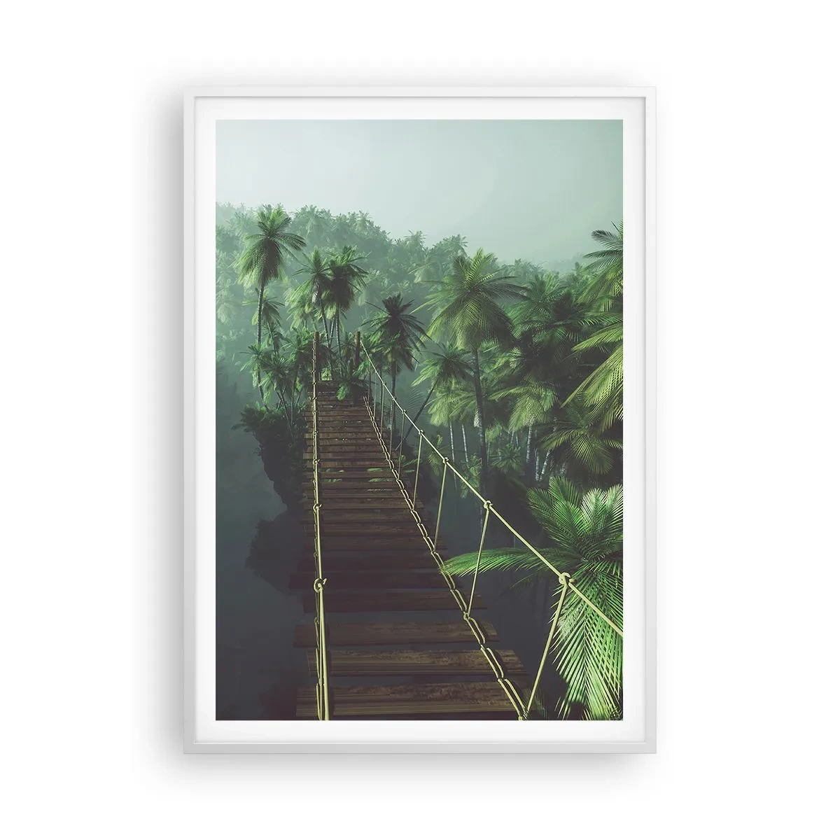 Poster in einem weißen Rahmen - Über der Brandung des Grüns - 70x100 cm