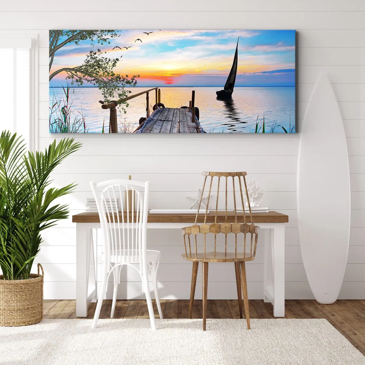 Bild auf Leinwand - Leinwandbild - Guten Abend - 100x40 cm
