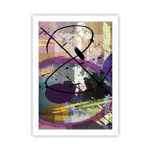 Poster - Abstrakte Komposition mit geometrischen Formen - 50x70cm - Du kannst geradeaus oder umhergehen - Moderne Wanddekoration für Wohnzimmer und Schlafzimmer ARTTOR