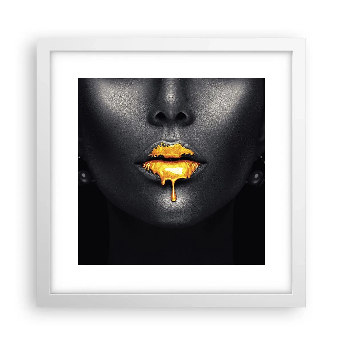 Poster in einem weißen Rahmen - Goldmaul - 30x30 cm