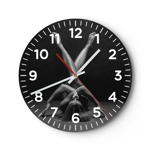 Wanduhr - Glasuhr - Die Geometrie der Nacktheit - 40x40 cm