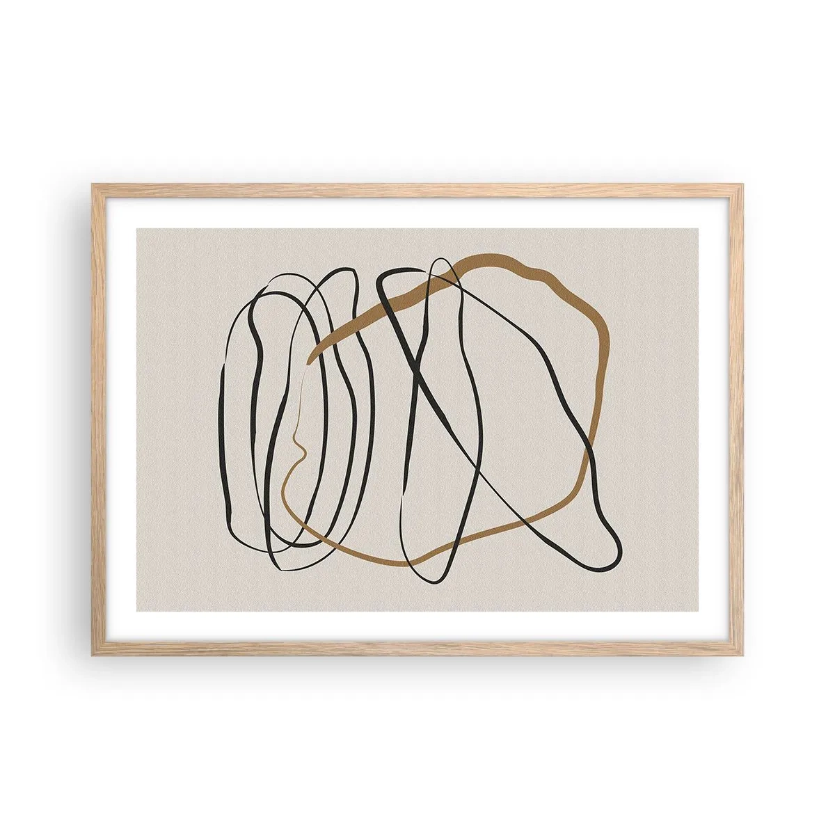 Poster in einem Rahmen aus heller Eiche - Komposition – Looptanz - 70x50 cm