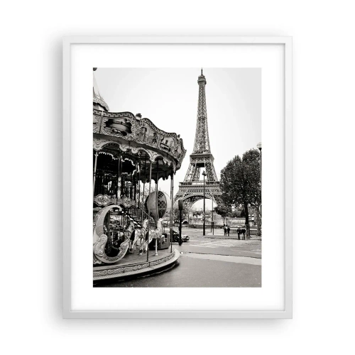 Poster in einem weißen Rahmen - So lustig ist es nur in Paris - 40x50 cm