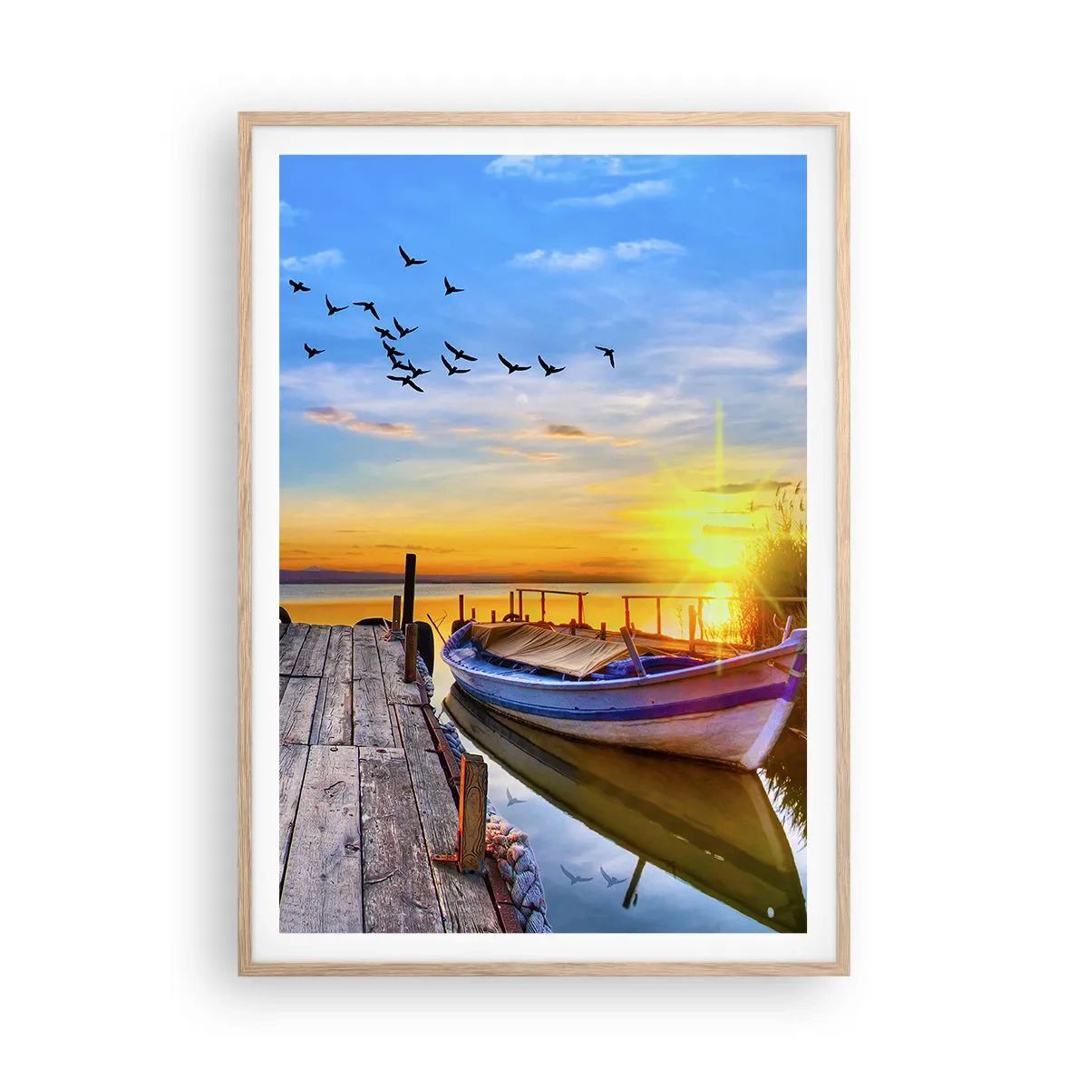 Poster in einem Rahmen aus heller Eiche - Bis morgen - 70x100 cm