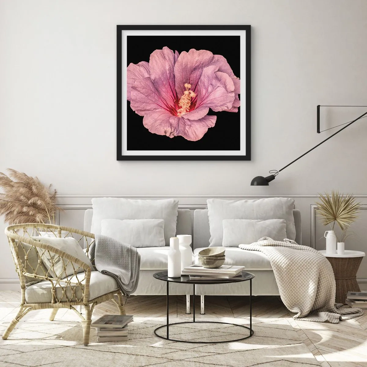 Poster in einem schwarzem Rahmen - Direkt ins Herz - 30x30 cm