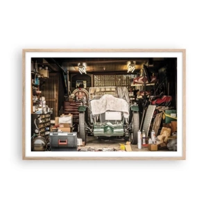 Poster in einem Rahmen aus heller Eiche - Zurück in die Vergangenheit - 91x61 cm