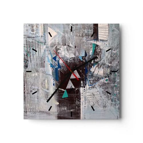 Wanduhr - Glasuhr - Überschreibende Reihenfolge der Dreiecke - 40x40 cm