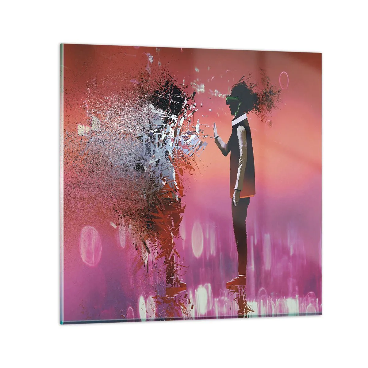 Glasbild - Bild auf glas - Kannst du dich selbst anschauen? - 40x40 cm