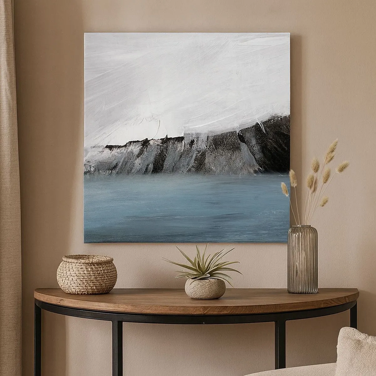 Bild auf Leinwand - Leinwandbild - Wasser – Erde: Kampf der Naturelemente - 30x30 cm