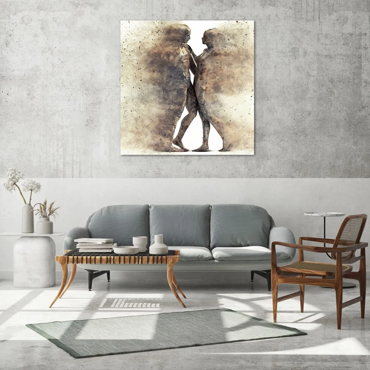 Glasbild - Bild auf glas - Sie erhoben sich aus dem Staub, um zu lieben - 30x30 cm