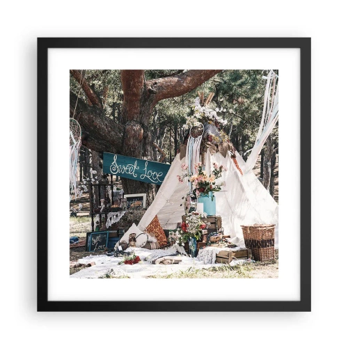 Poster in einem schwarzem Rahmen - Liebe machen ... - 40x40 cm