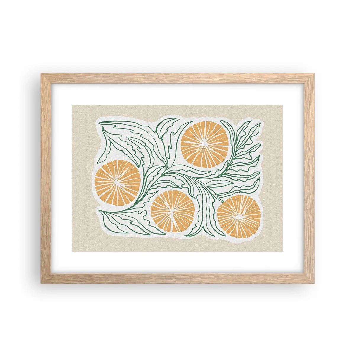 Poster in einem Rahmen aus heller Eiche - Ethnisch mit einem Hauch von Abstraktion - 40x30 cm