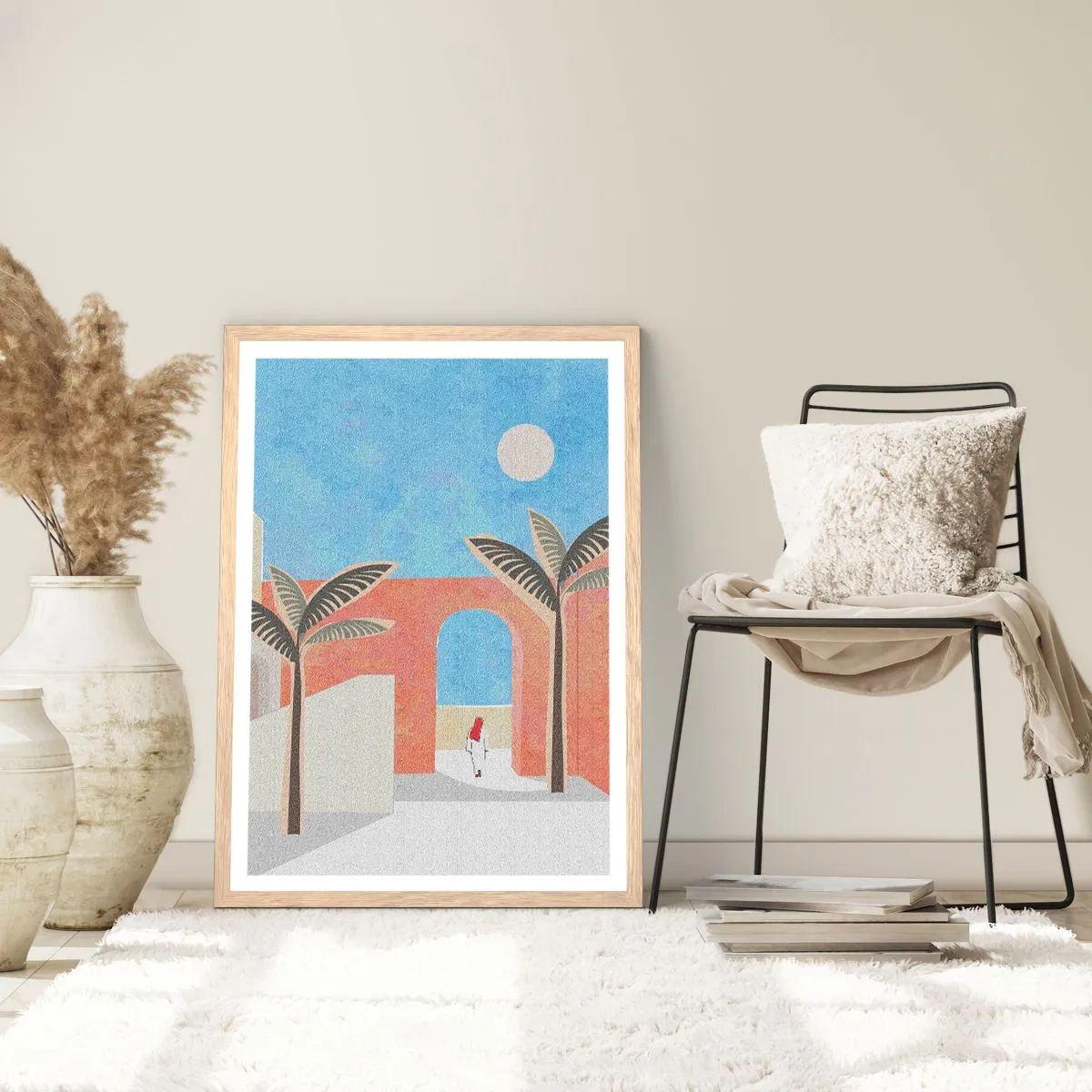 Poster in einem Rahmen aus heller Eiche - Arabischer Tag - 30x40 cm