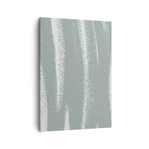 Bild auf Leinwand - Leinwandbild - Winterwellen in Mint- und Weißtönen - 50x70cm - Abstraktion im Winterklima - Moderne Wanddekoration für Wohnzimmer und Schlafzimmer ARTTOR