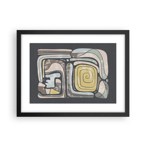 Poster in einem schwarzem Rahmen - Abstraktion im präkolumbianischen Geist - 40x30 cm