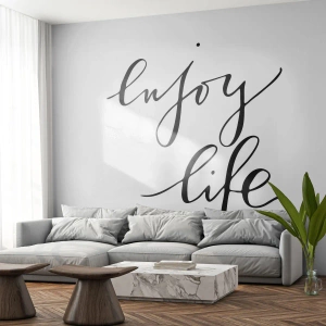 Fototapete Premium Sand - Nichts hinzufügen… - Typografie, Bejahung, Maxime - 400x280 cm