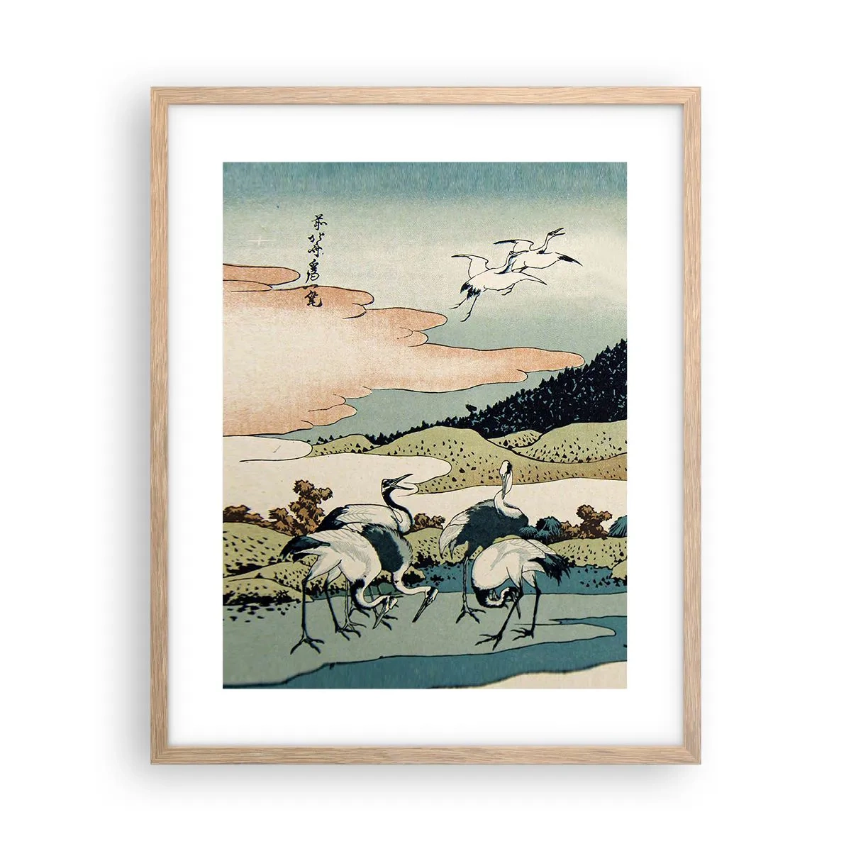 Poster in einem Rahmen aus heller Eiche - Im japanischen Geist - 40x50 cm