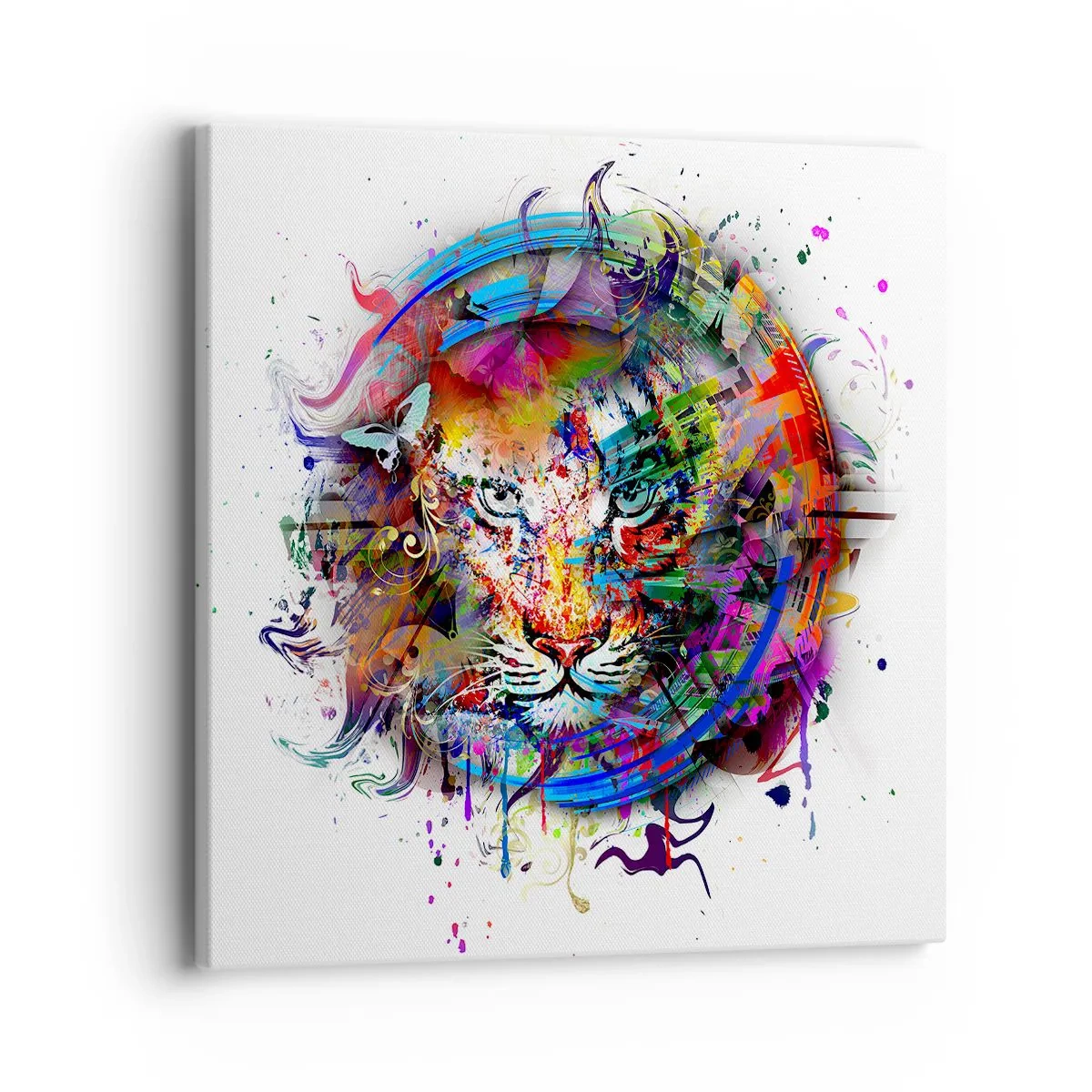 Bild auf Leinwand - Leinwandbild - Es lauert hinter einem Regenbogenschleier - 40x40 cm