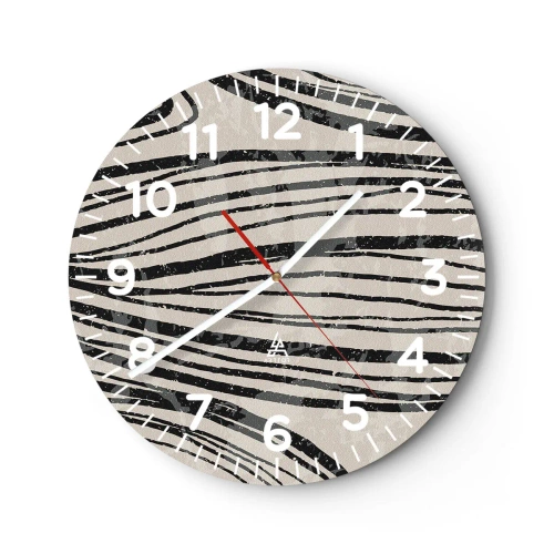 Wanduhr - Glasuhr - Linienpool - 40x40 cm