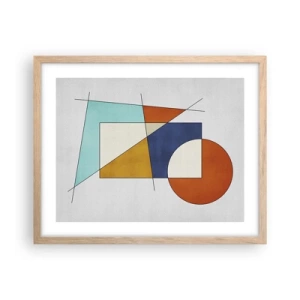 Poster in einem Rahmen aus heller Eiche - Abstraktion: modernistisches Spiel - 50x40 cm