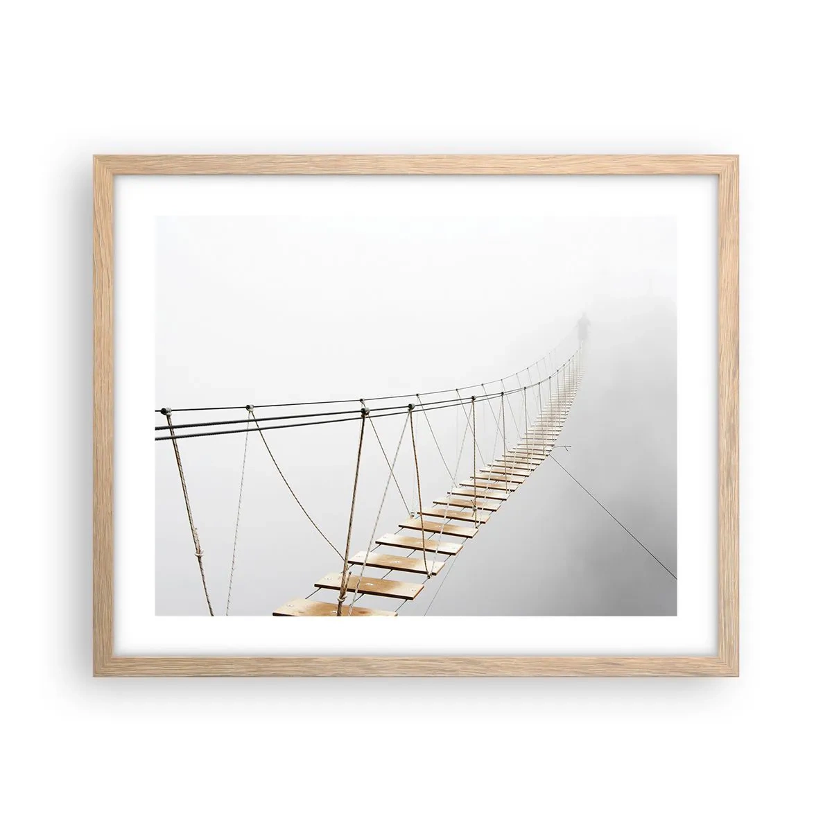 Poster in einem Rahmen aus heller Eiche - Wohin wird es dich führen? - 50x40 cm