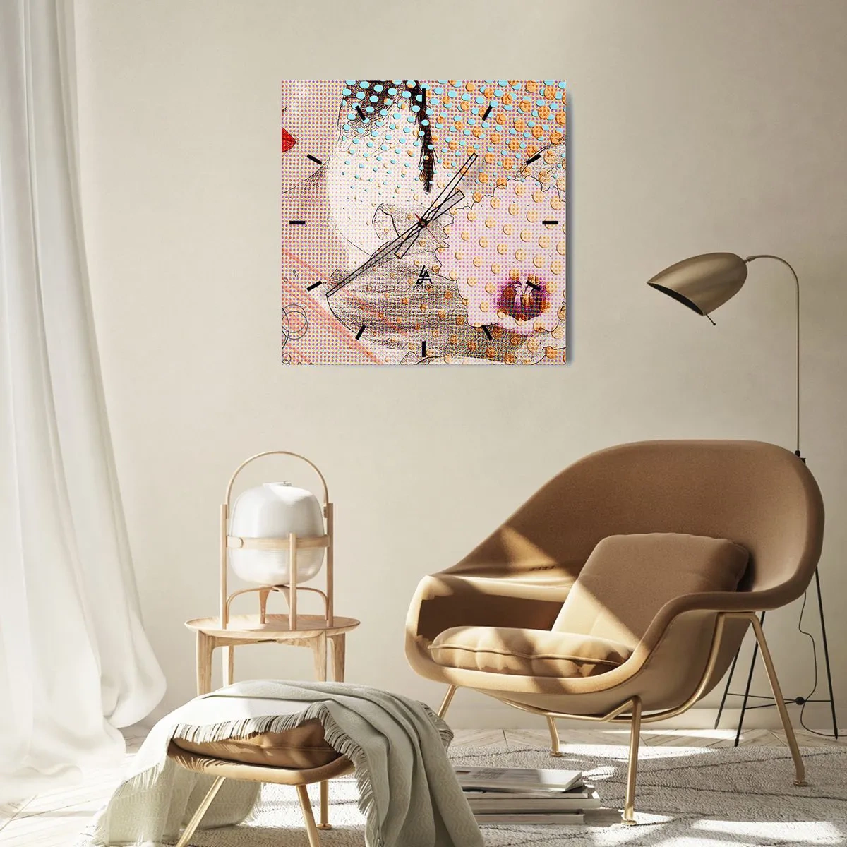 Wanduhr - Glasuhr - Comic-Heldin - 40x40 cm