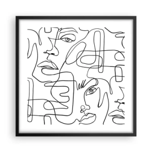 Poster in einem schwarzem Rahmen - In verworrenen Gefühlen - 50x50 cm