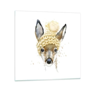 Glasbild - Bild auf glas - Für den Winter im verschneiten Wald - 30x30 cm