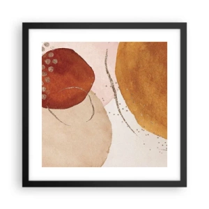 Poster in einem schwarzem Rahmen - Rundheit und Bewegung - 40x40 cm