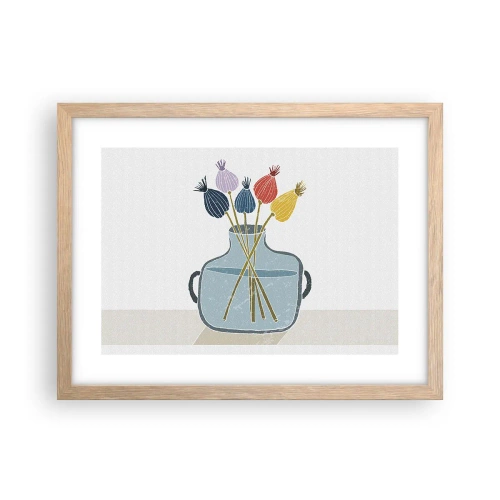 Poster in einem Rahmen aus heller Eiche - Es ist mucksmäuschenstill - 40x30 cm