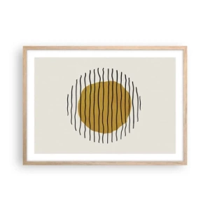 Poster in einem Rahmen aus heller Eiche - Abstraktion, die vor Hitze zittert - 70x50 cm